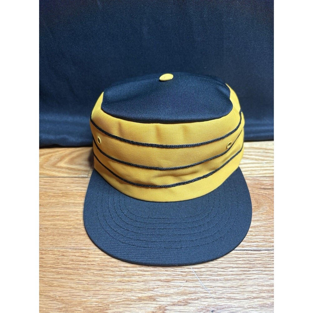 VINTAGE Pittsburgh Pirates Pillbox SnapBack Baseball Hat Cap - Yellow 70’s AJD